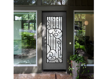 La porta di vetro del ferro battuto distintivo di personalizzazione inserisce la resistenza eccellente di clima