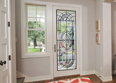 La porta decorativa architettonica del vetro macchiato del materiale illustrativo originale riveste l'art deco di pannelli di Nouveau